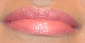 NYX Round Lipstick Indian Pink swatch on lips nc35 nc40 c4 mac